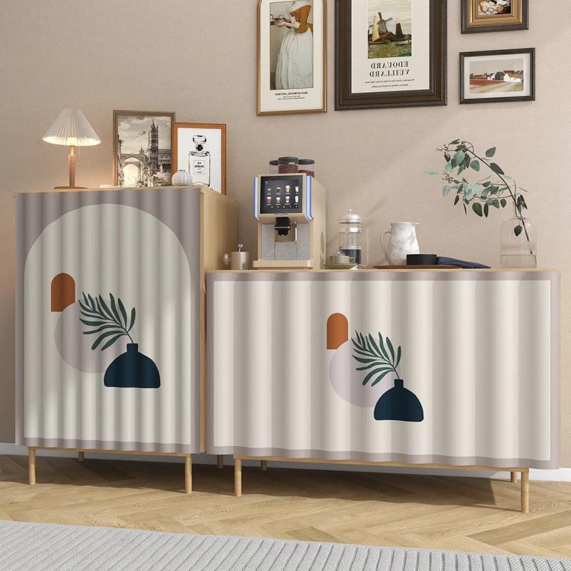 Self-adhesive Cabinet Curtain Dustproof Half-Curtain Kitchen Short Curtains Furniture Dustproof Short Curtains Home Shelf Cover