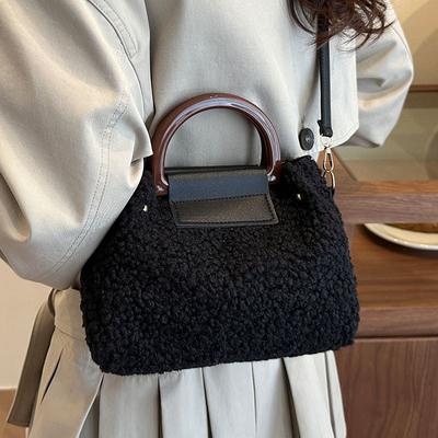 Bolsa Retrô da Moda, Bolsa Feminina Monocromática de Ombro Transversal, Bolsa Quadrada Pequena Elegante