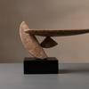 Resin Sculpture with Base Abstract Tabletop Ornament StoneLike Statue for Refined Decor Seekers, Art