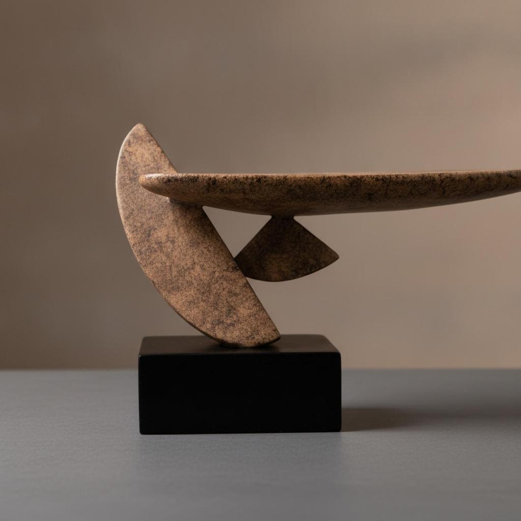 Resin Sculpture with Base Abstract Tabletop Ornament StoneLike Statue for Refined Decor Seekers, Art