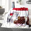 Christmas Kitten Boots Blanket Soft Throw Blanket For Home Bedroom Bed Sofa Travel Office Solid Christmas Blanket