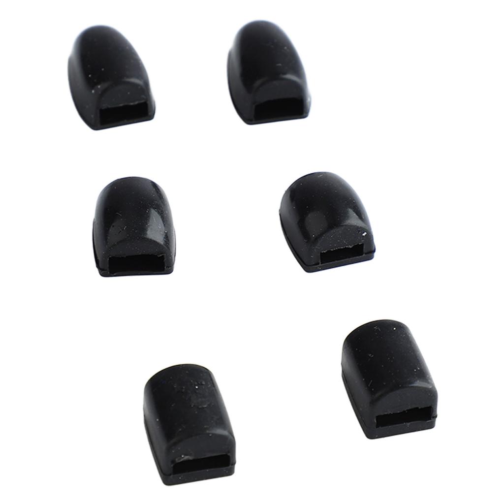 6Pcs Saxophone Key Risers Silicone Comfortable Cushioning Saxophone Finger Pad Sax Thumb Pad Black