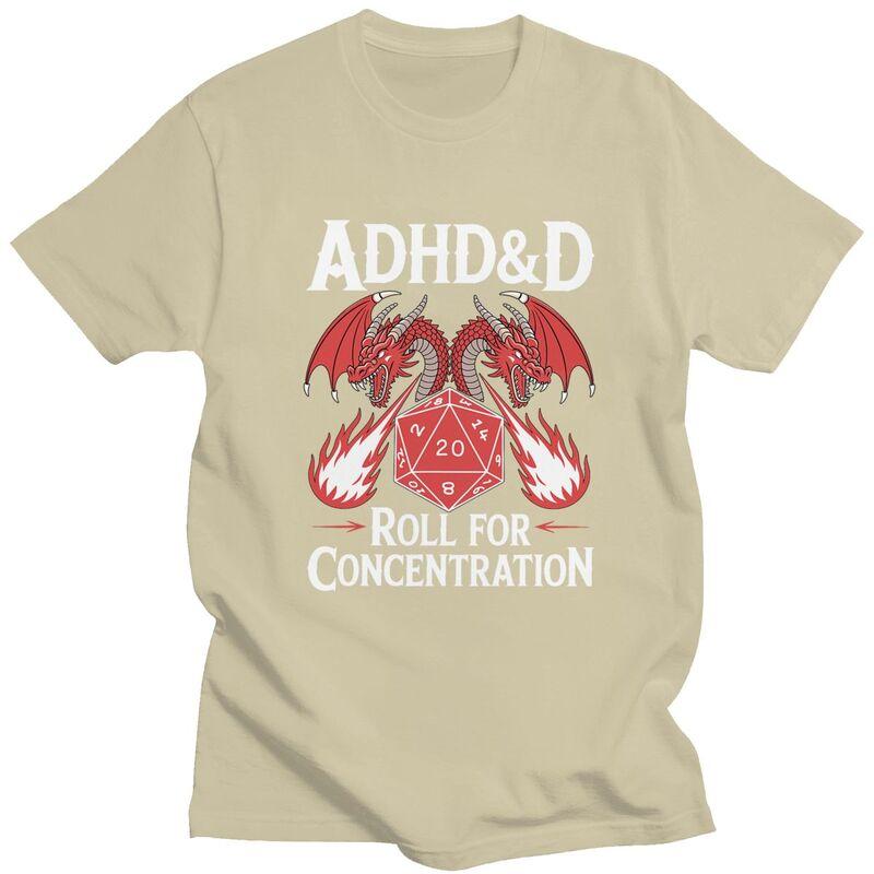ADHS Rolle für Konzentration T-Shirt Unisex Kurzarm Mode Lässig Grafik T-Shirt Sommer Lockerer Schnitt Reine Baumwolle T-Shirt Oberteile
