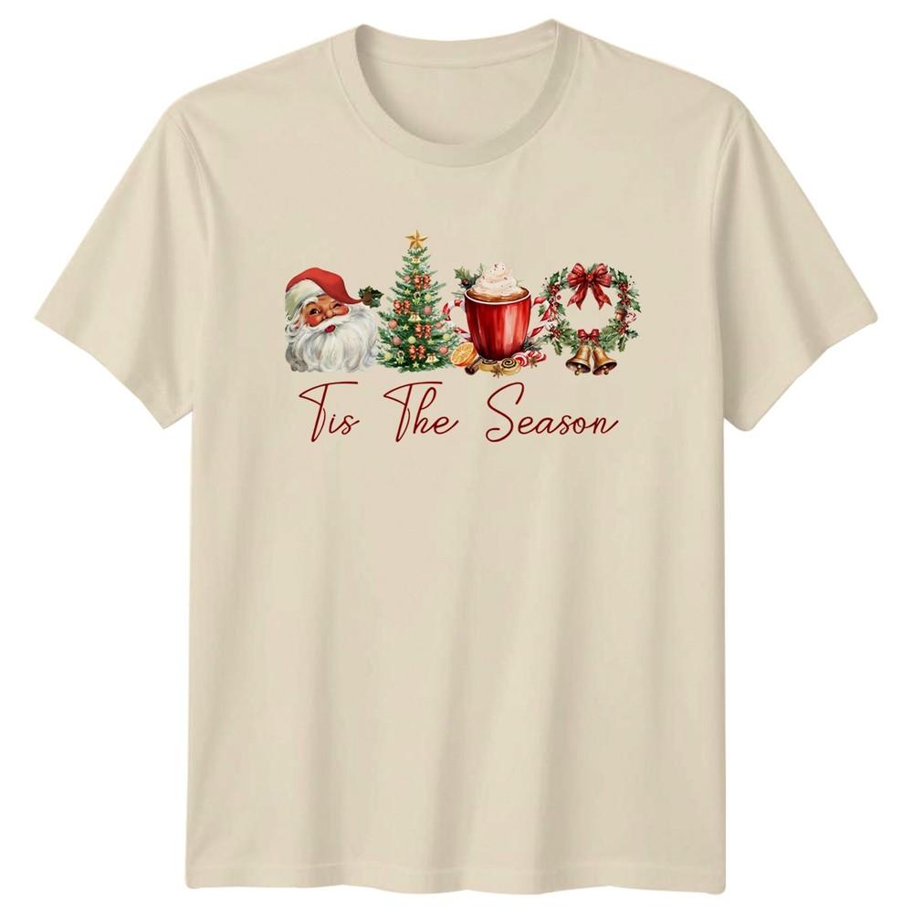 Tis The Season Christmas Holiday Santa Hot Chocolate Unisexs Unisexs Graphic Tee