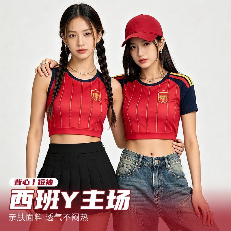 Womens Soccer Jersey Short Sleeve Vest National Team World Cup Sports Top Cycling