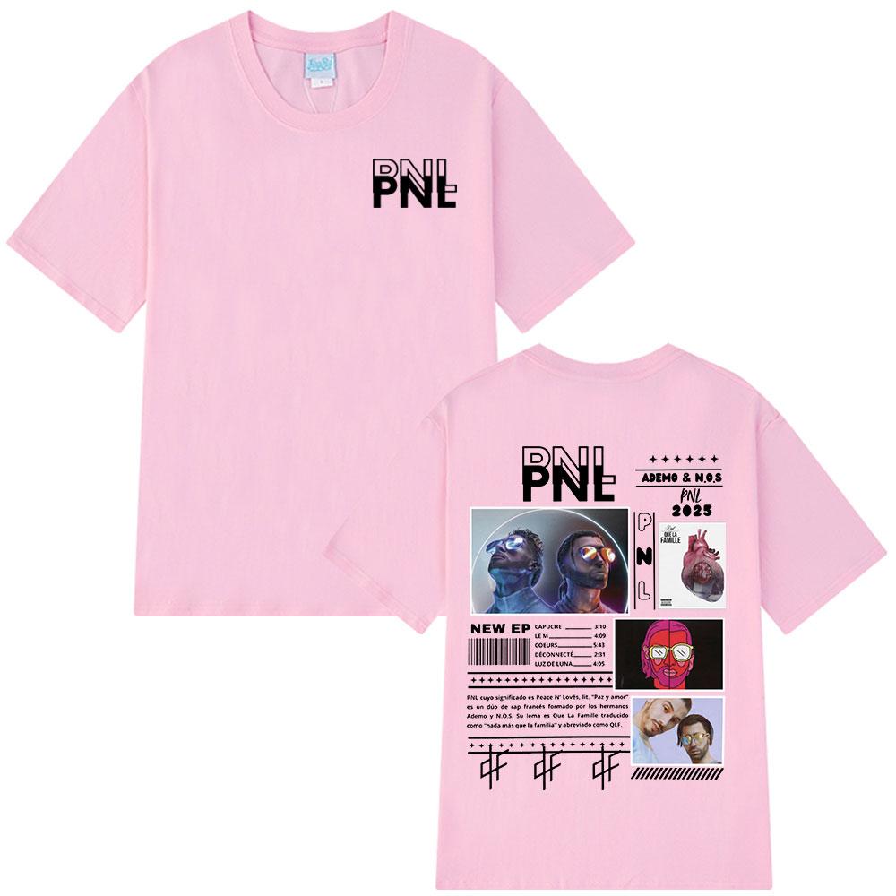 French Rapper PNL Tshirts Le Monde Chico Album Print Tshirt Unisex Women Hip Hop Fashion Cotton Short Sleeve T Shirts Streetwear