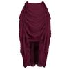 Women Goth Outfit Victorian Steampunk Ruffle Vintage Drawstring Layer High Low Skirt Long Bustle Skirt Halloween Pirate Costume