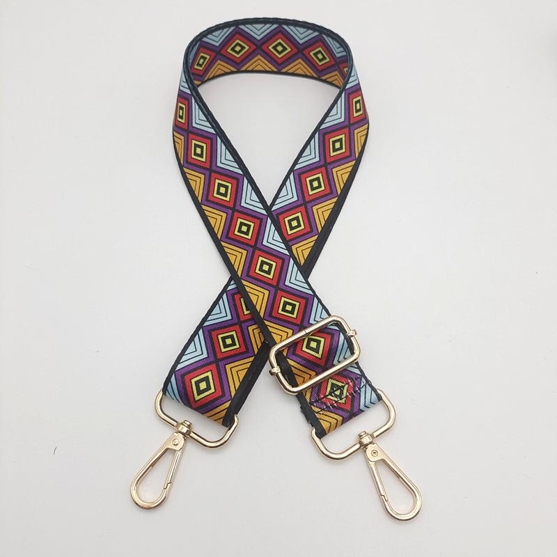 Ethnic Style Printed Shoulder Strap One Shoulder Crossbody Adjustment Long Bag Accessories Reduce The Burden Wide Shoulder Strap