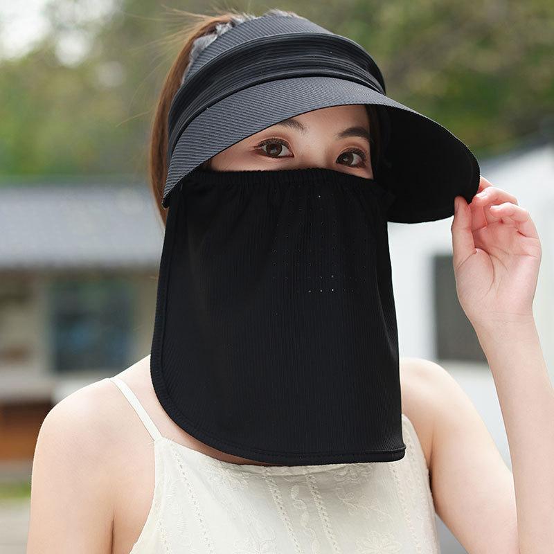 Summer Open-Top Baseball Cap Face-Shielding Hats Women Outdoor, Dustproof Cap Cycling Hat