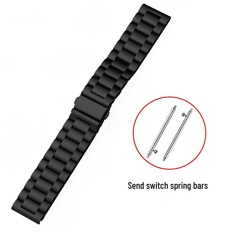 Universal Three-Bead Stainless Steel Watch Band for Apple, Huawei GT5, Smart, and Xiaomi iWatch