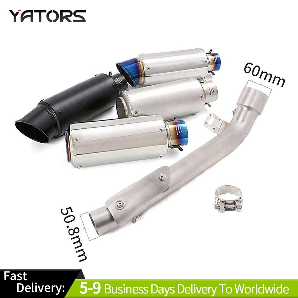 For Suzuki GSXR1000 2007 2008 Mid Link Pipe Slip On 51mm Muffler Exhaust Tips Exhaust Systems Exhausts Pipes