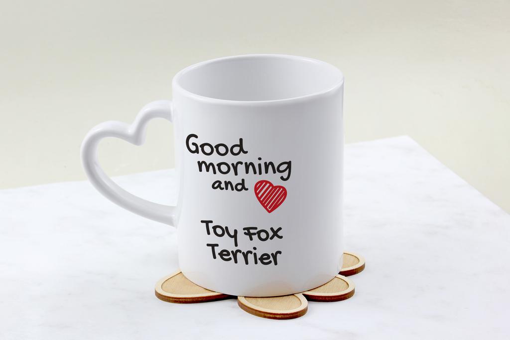 Toy Fox Terrier, American Toy Terrier, Amertoy - Cup with a Dog, Adorable Cup with a Heart-shaped Handle, Universal Gift from the Art-Dog Brand