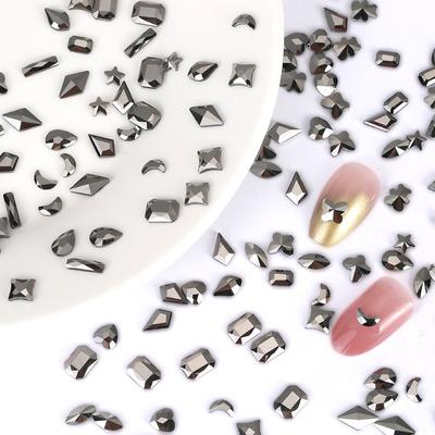 Culoare Galvanizare Neagră a Minelor Artă Unghii Bijuterii Fund Plat Diamant Formă Specială Manichiură DIY Ornament Unghii Artă Unghii Diamant
