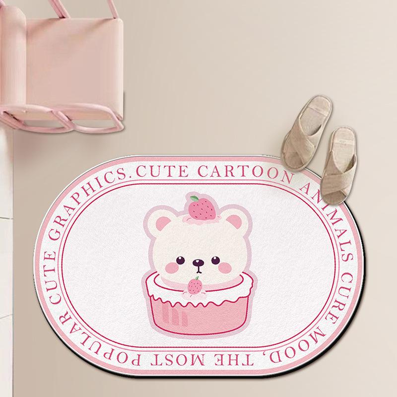 Toilet Cartoon Mat Bathroom Absorbent Mat Toilet Non-slip Door Mat Door Mat Carpet Bedroom Can Be Washed By Hand
