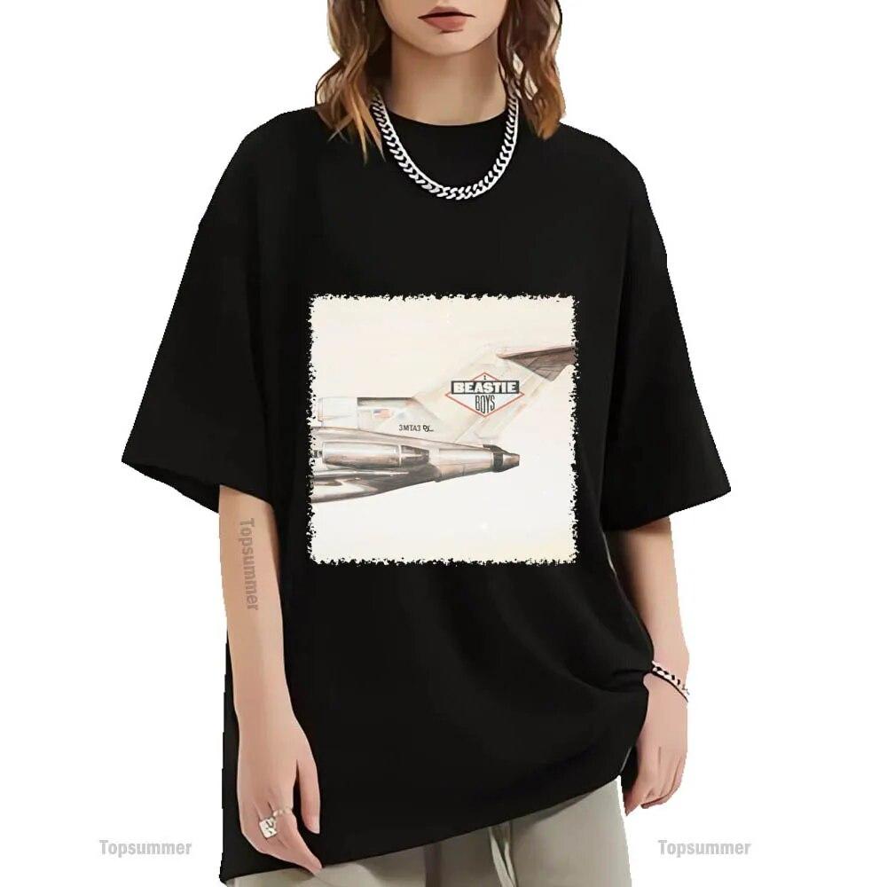 

Футболка Licensed to Ill Album, футболка Beastie Boys Tour, унисекс, модная хлопковая футболка в стиле Харадзюку, женский топ большого размера