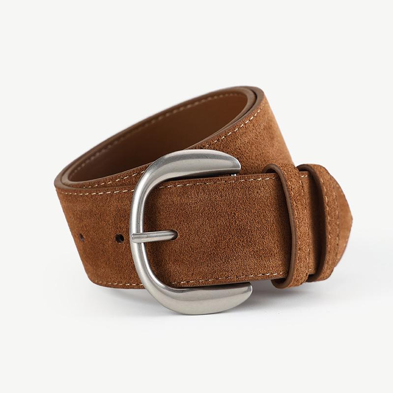 Women s Retro Frosted Suede Cowhide Belt - Genuine Leather Versatile Luxury Accessory