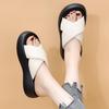 Slippers Outer Wear New Summer New Muffin Thick Bottom Non-slip Cross Belt Soft Bottom Casual Beach Cool Slippers
