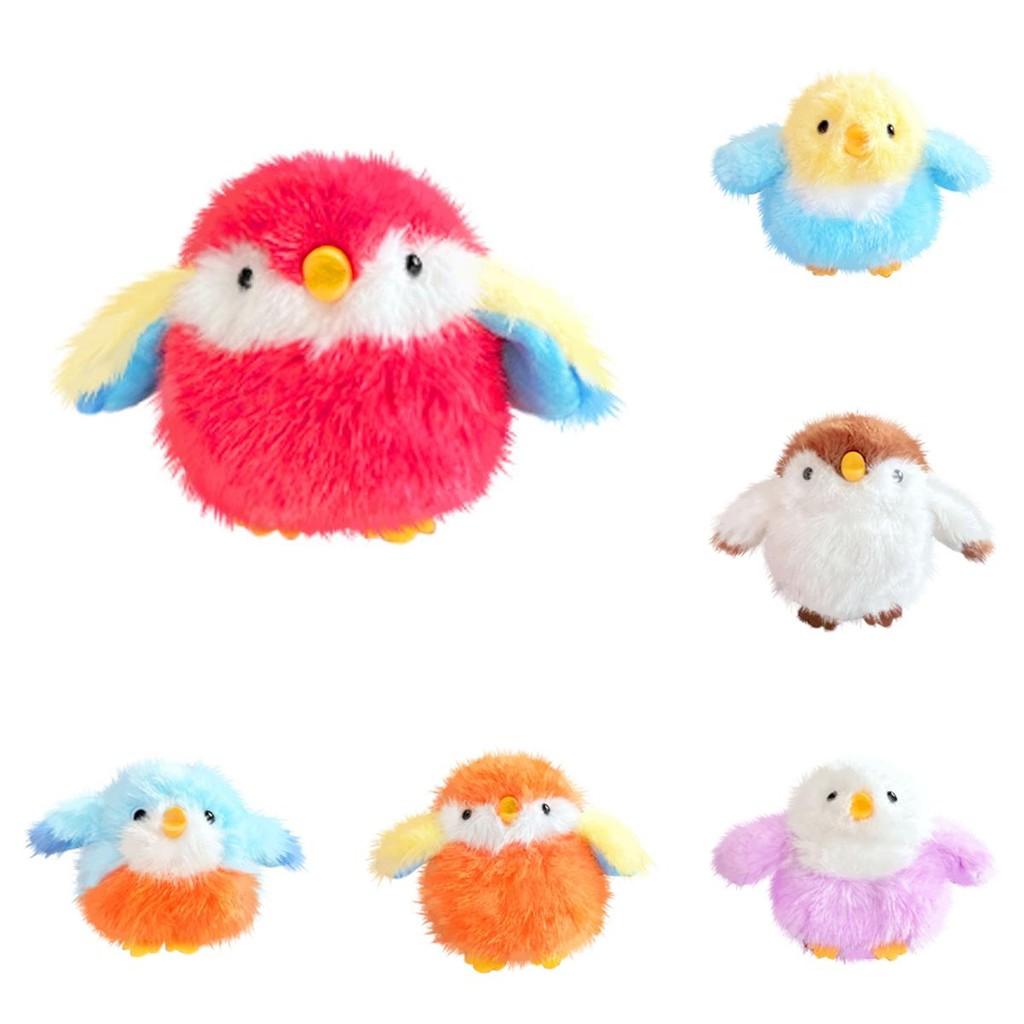 Creative Parrot Sparrow Bird Pendant Plush Toy Doll Keychain With Ring Bell