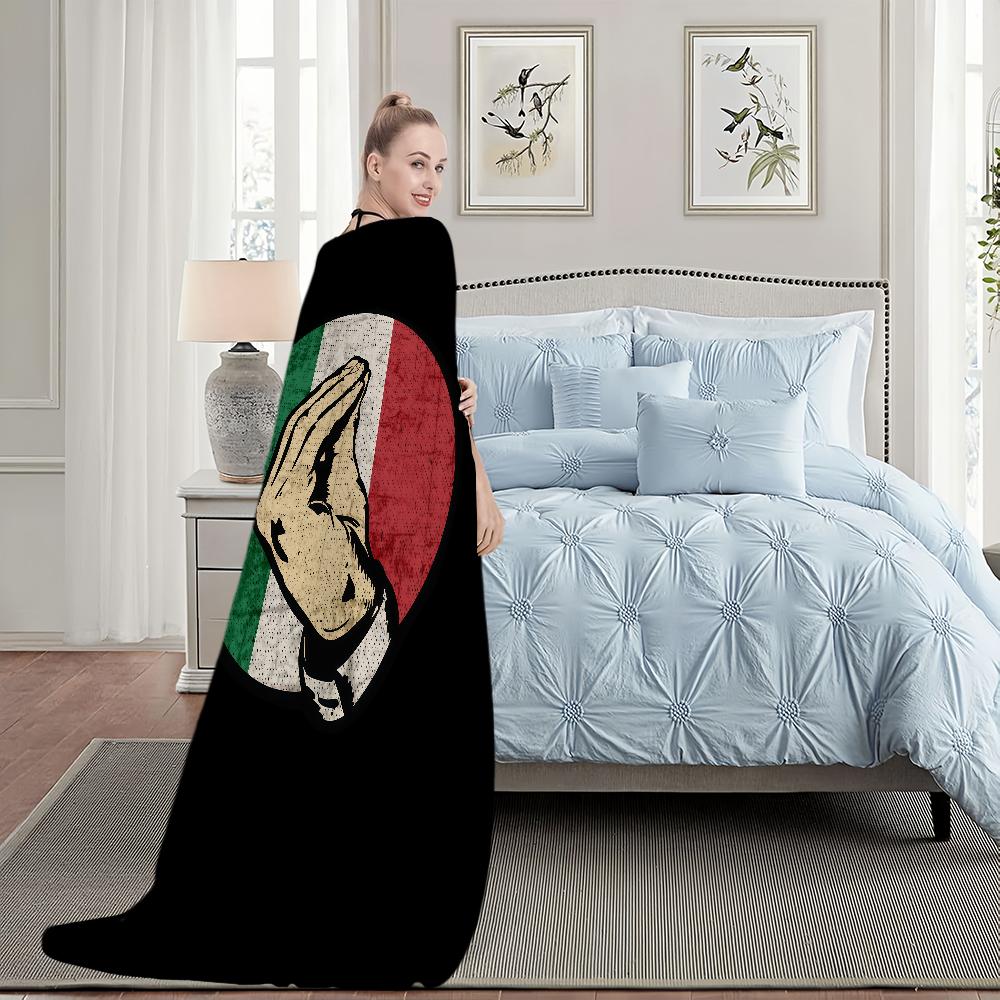 Italian Hand Gesture Sing Language Funny Blanket For Soft Throw Blanket for Picnic Bed Sofa Home Bedroom Cozy Warm Comfortable