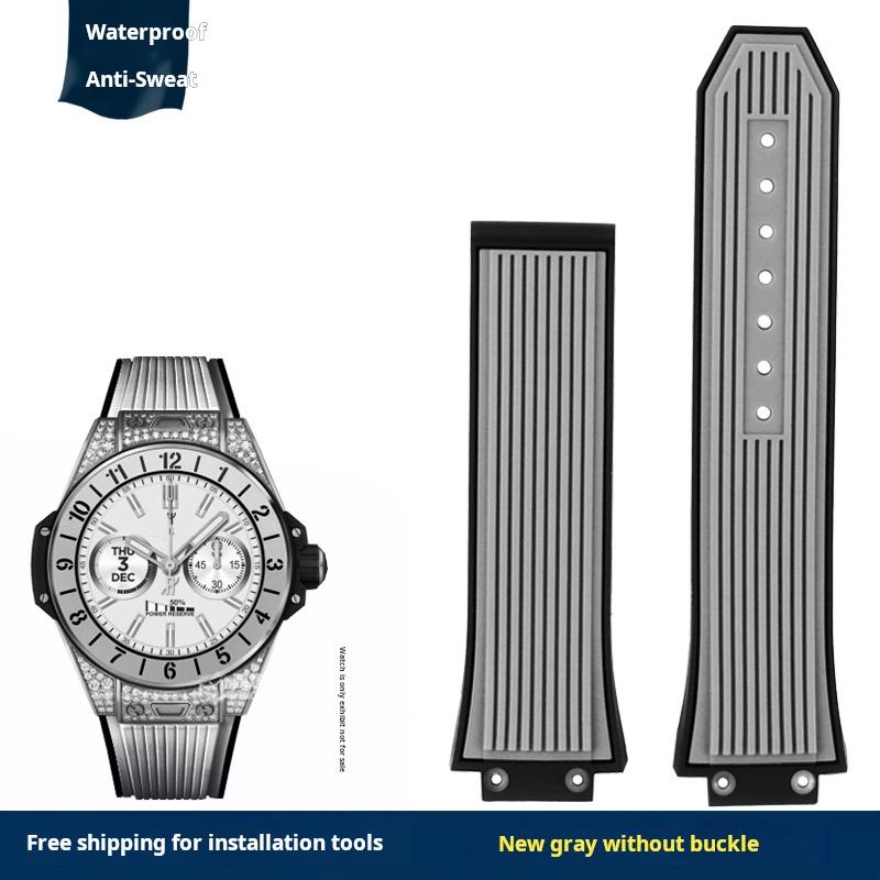

Для серії HUBLOT BIG BANG силіконовий гумовий ремінець 27x17 мм опуклий інтерфейс ремінець для годинника чоловічий складана пряжка браслет аксесуари 27x17mm