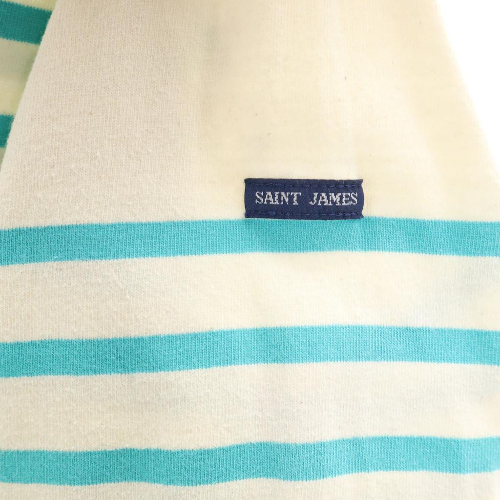 SAINT JAMES Made In France Border Pattern Long Sleeve Boat Neck Basque Shirt Women Used