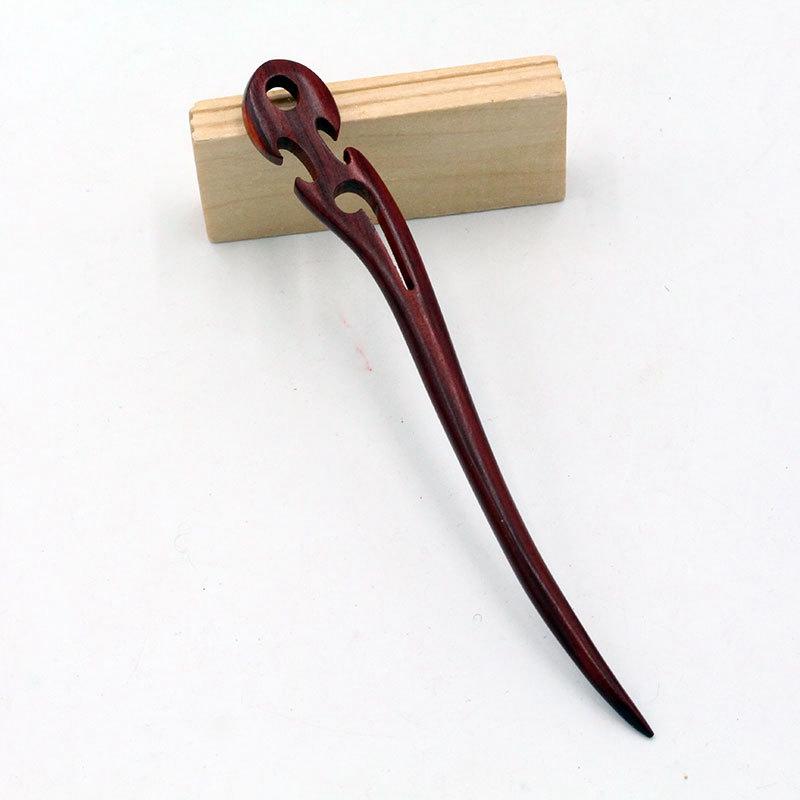 Hair Clasp Girls New Handmade Classical Hairpin Wholesale Updo Red Sandalwood Rosewood Hairpin Ladies Red Sandal Wood