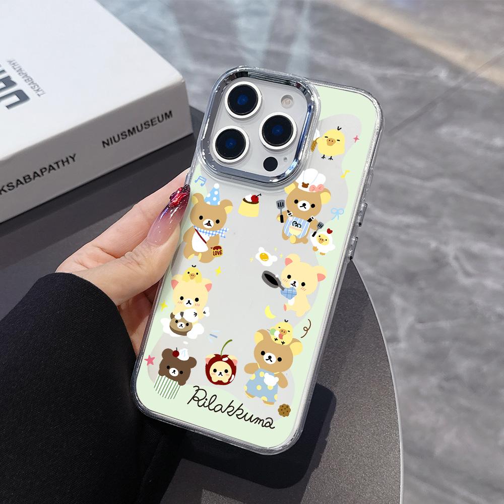 Cute Cartoon RilakkumaS Phone Case For iPhone 17 16e 16 15 14 13 12 11 mini Pro Max X XR XSMAX 8 Air Plus Transparent Soft Cover