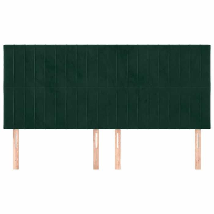 Tête de lit - Maison Exclusive - Vert foncé - Velours doux - 200 x 5 x 118/128 cm