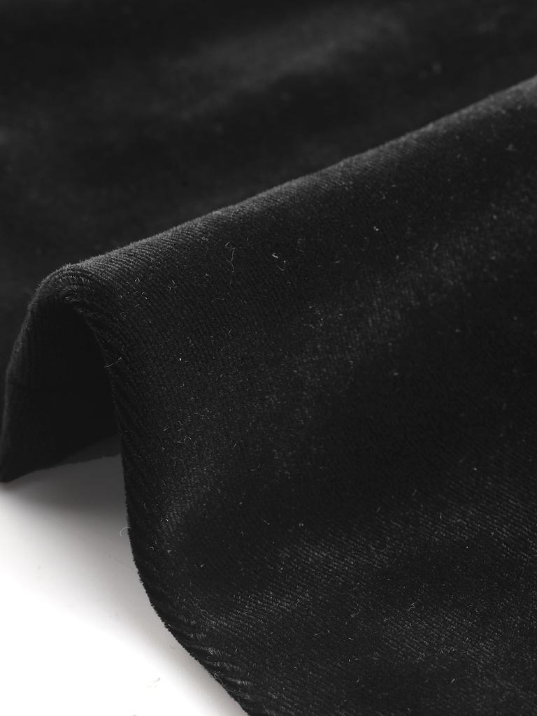 Allegra K Women's Velvet Blazer, Notch Lapel, Long Sleeve, One-Button, Dressy, Office Blazer, Black, Size M