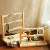 Wooden Jewelry Earring And Bracelet Hook Display Stand Storage Organizer with Key Ring Hook Real Wood Ear Studs Ring Holder