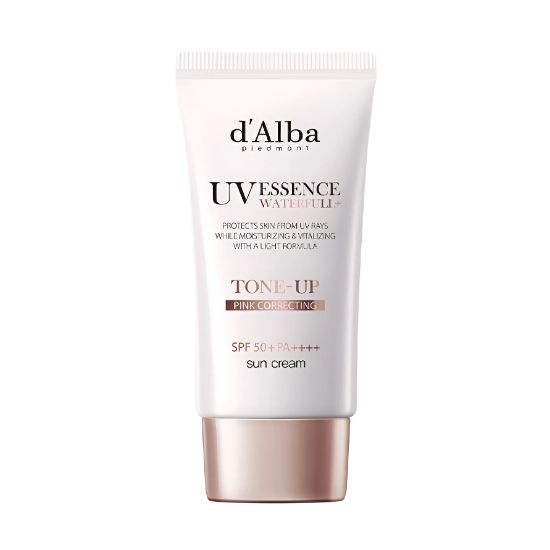 d Alba UV Essence Waterfull Tone-Up Pink Correcting Sunscreen SPF50+ PA++++ Tone-Up Sun Cream 50ml