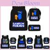 Rainbow Friends Cartoon Backpack With Breathable Air Cushion Straps For Kids Daily Use