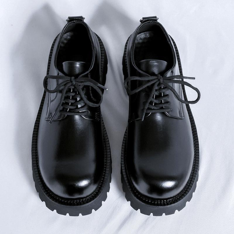 Leisure Business Thick Soled Men's Lace Up Leather Shoes Sneakers Man Minimalism Casual for Men Party Walking Fashion Shoes