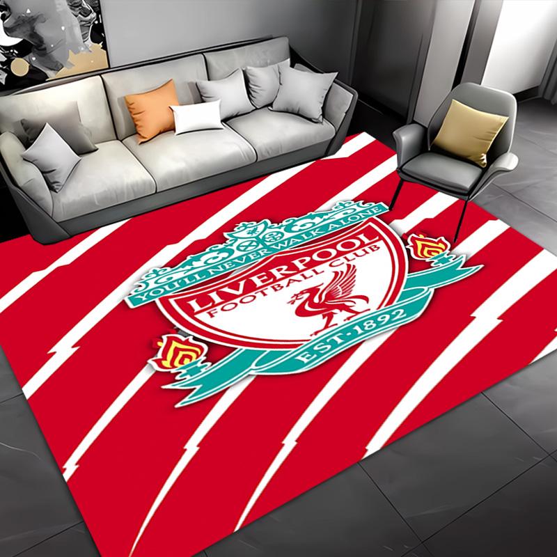 1pc Liverpool FC logo Entrance Mat, Non-Slip Mat Area Rug,Room Decor, Outdoor Decor, Kitchen Rug,Doormat - Machine Washable, Easy to Clean