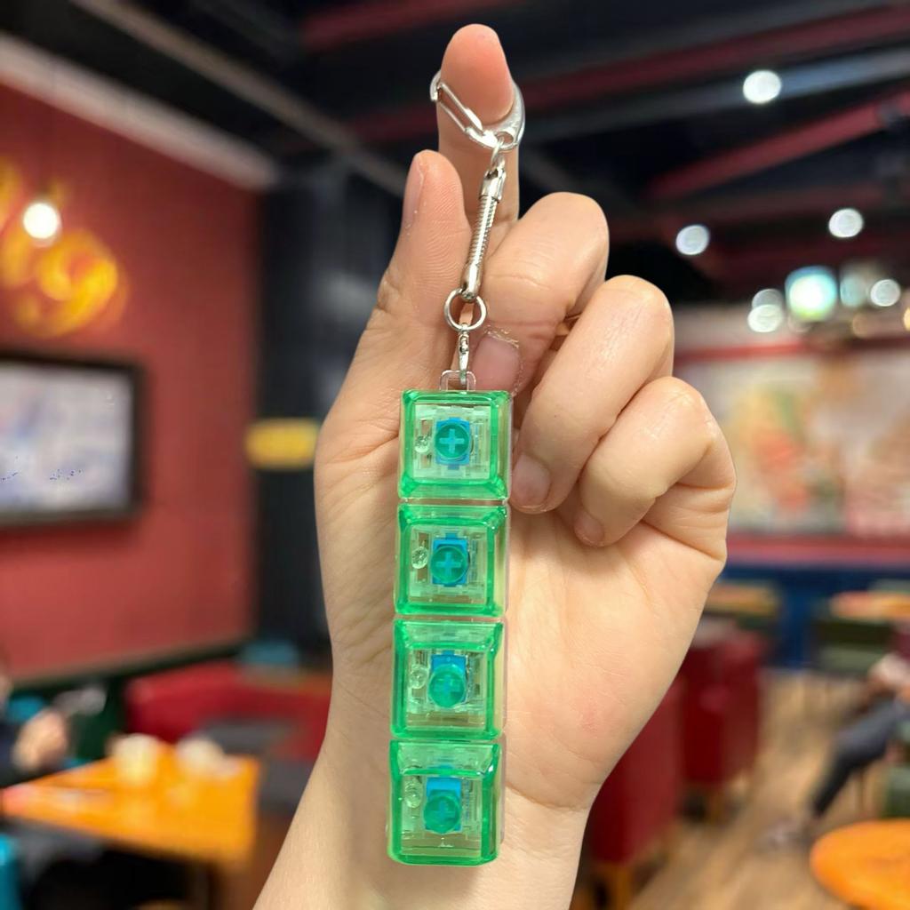 Popular Russian Key Keychain Transparent Fingertip Decompression Luminous Toy Mechanical Keyboard Car Key