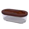 Glass   Dish with Lid Airtight   for Freshness 300ML Rectangular     for Kitchen Countertop Decor