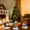 LED Light Up Christmas Ornament Resin House Shape Figurine Desktop Decoration Miniature Cottage Statue for Office