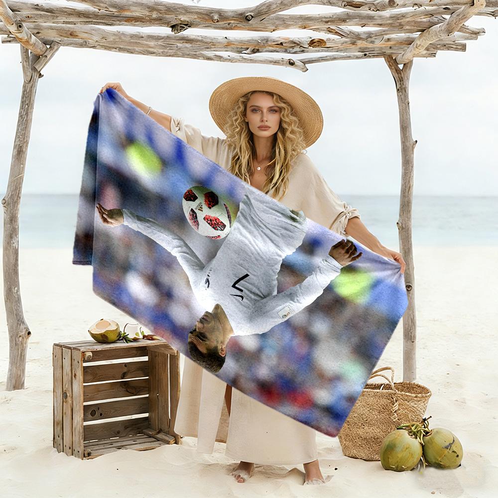 Football Legend Action Beach Towel Soft Durable Quick-Dry Comfortable Lightweight