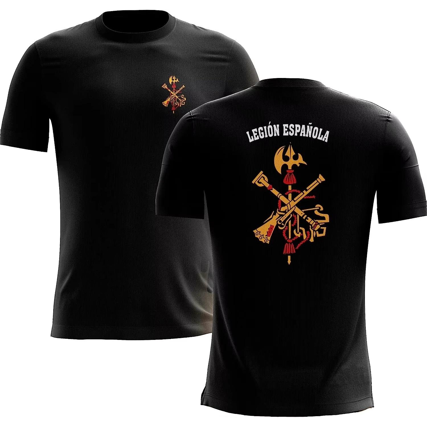 

Legion Espanola Men Cotton T Shirt Vintage Military Emblem Style Casual Outdoor Trend Fashion S чёрный