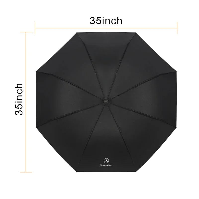 Windproof Rain Fully Automatic Compact 3 Folding Umbrella Car Goods Stickers For Mercedes Benz AMG W204 W213 W205 W211 W212 W176
