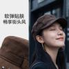 Womens Autumn Winter Flat Top Equestrian Hat Solid Color Versatile Casual Hat