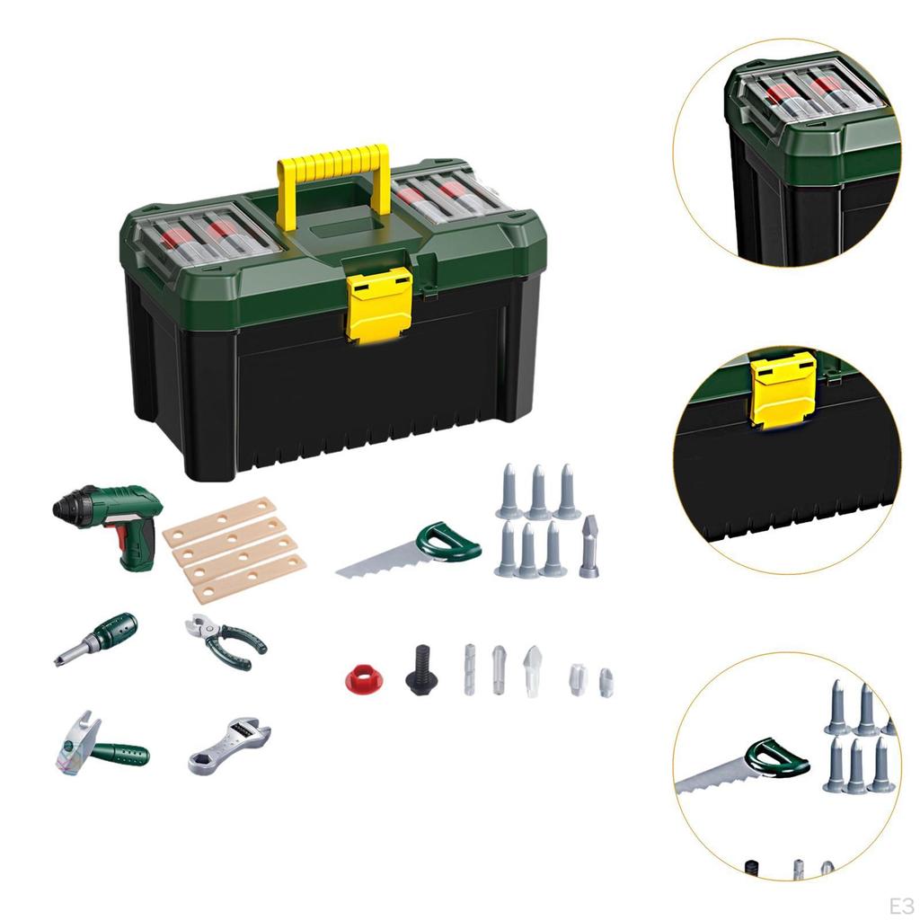 35 Pieces Electronic Toy Drill,Kid Tool Set,Toddler Box,Gift,Construction Tools,Toddler