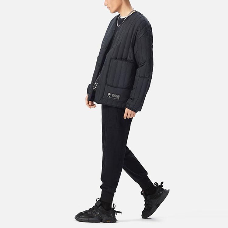 Li Ning X Jackie Chan Kung Fu Series Collaboration Loose Fit Cuffed Sweatpants Men Bottoms Black AKLS237-3