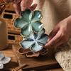 Ceramic Petal-shaped Plate Used for Seasoning and Sauces, Lightweight and Portable Suitable for Kitchen and Dining Room Use