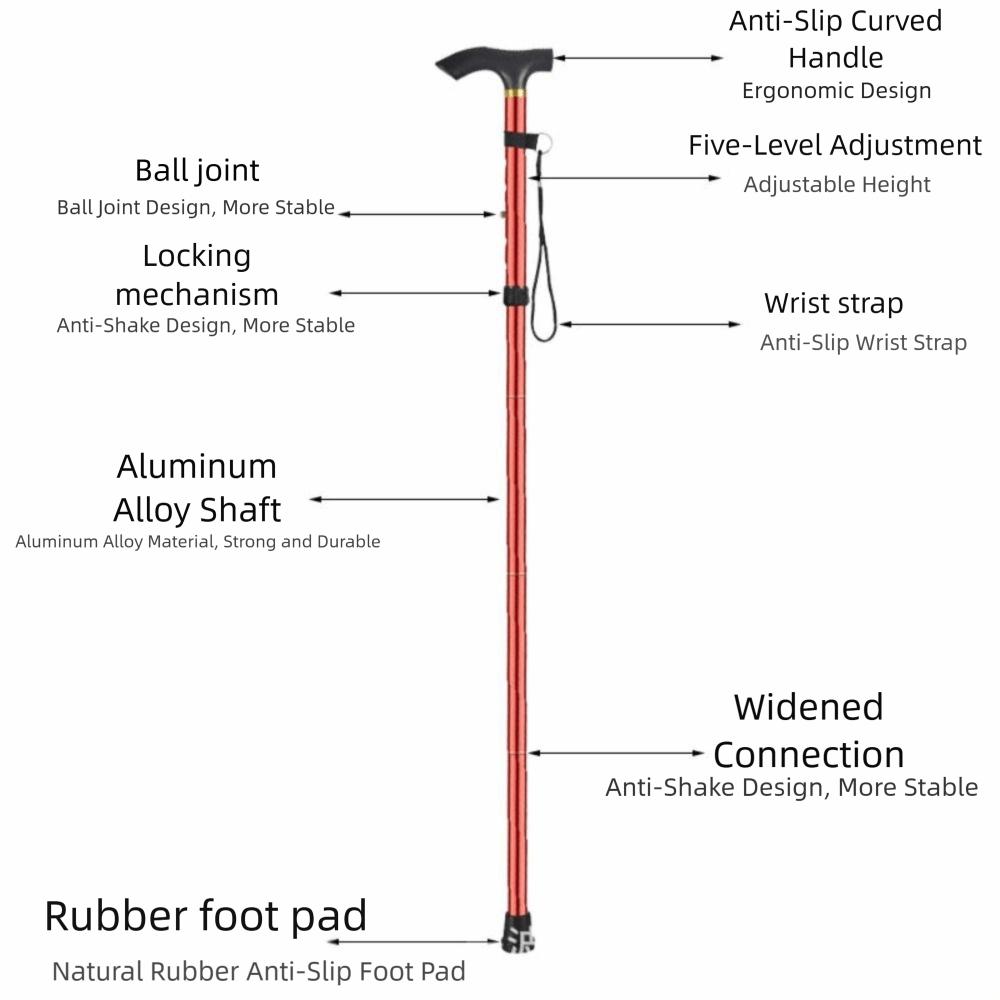 Quick Adjustable Locks Outdoor Trekking Poles Folding Walking Sticks Wading Staff  Hiking Equipment