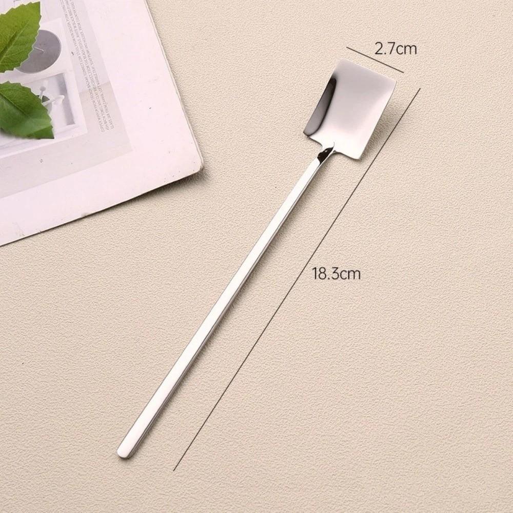 Portable Coffee Stirring Spoon Long Handle Net Red Dessert Spoon Spade Spoon Watermelon Spoon