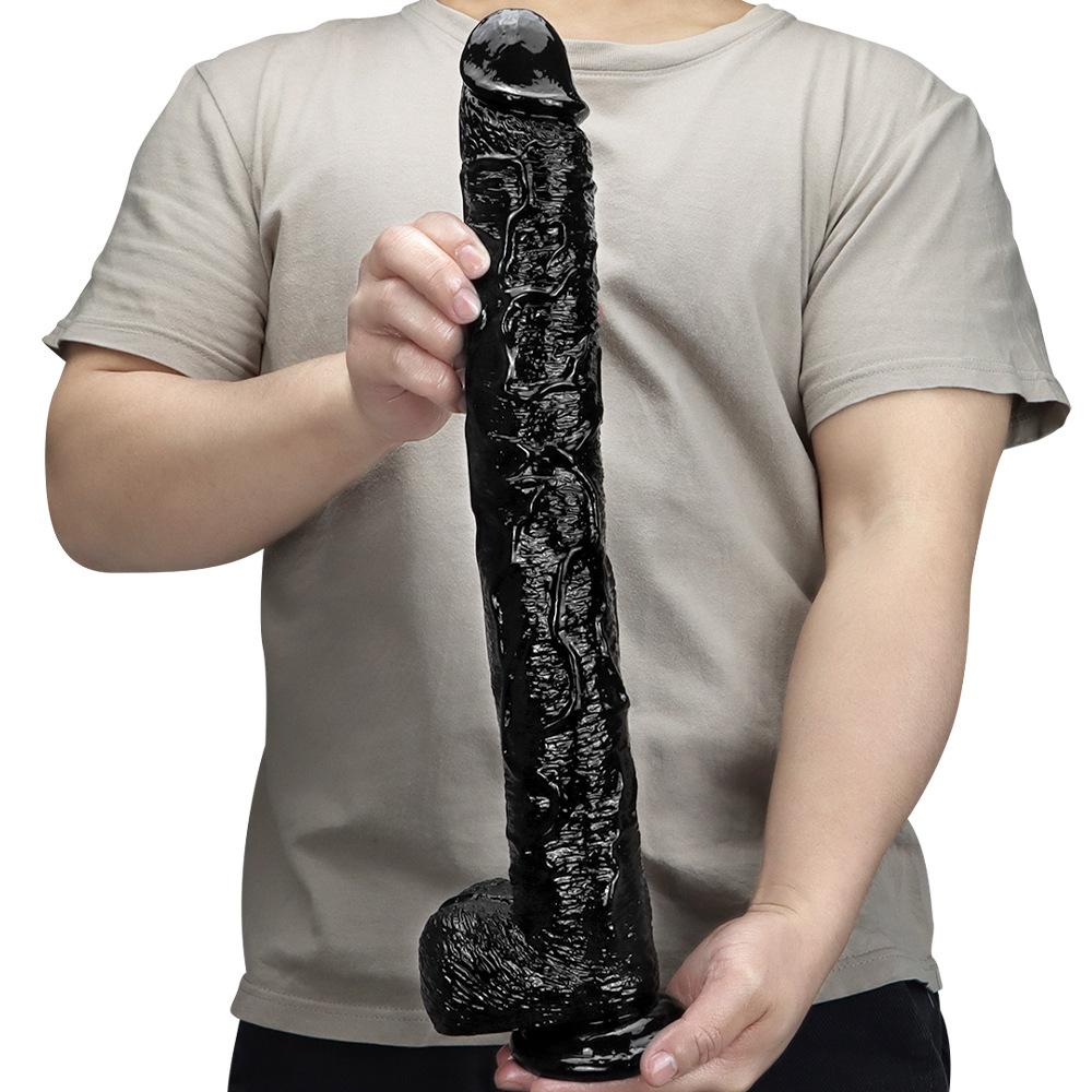 43cm  Large Black Penis  Adult Sex Toys Realistic Dick Fisting BDSM  Pegging Strapon PVC Anal Plug Slave Vibrator