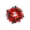 45cm Artificial Sunflower Wreath Autumn Leaf Garland Halloween Decoration Hanging Ornament for Door Wall Indoor Outdoor Use