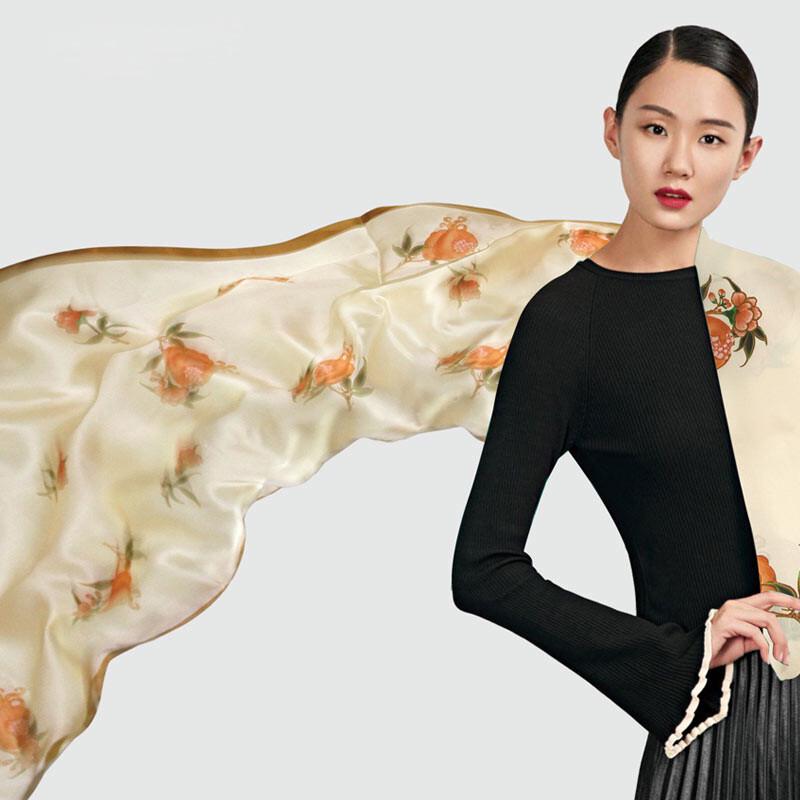 Wanshili Silk Scarf & Porcelain Gift Set