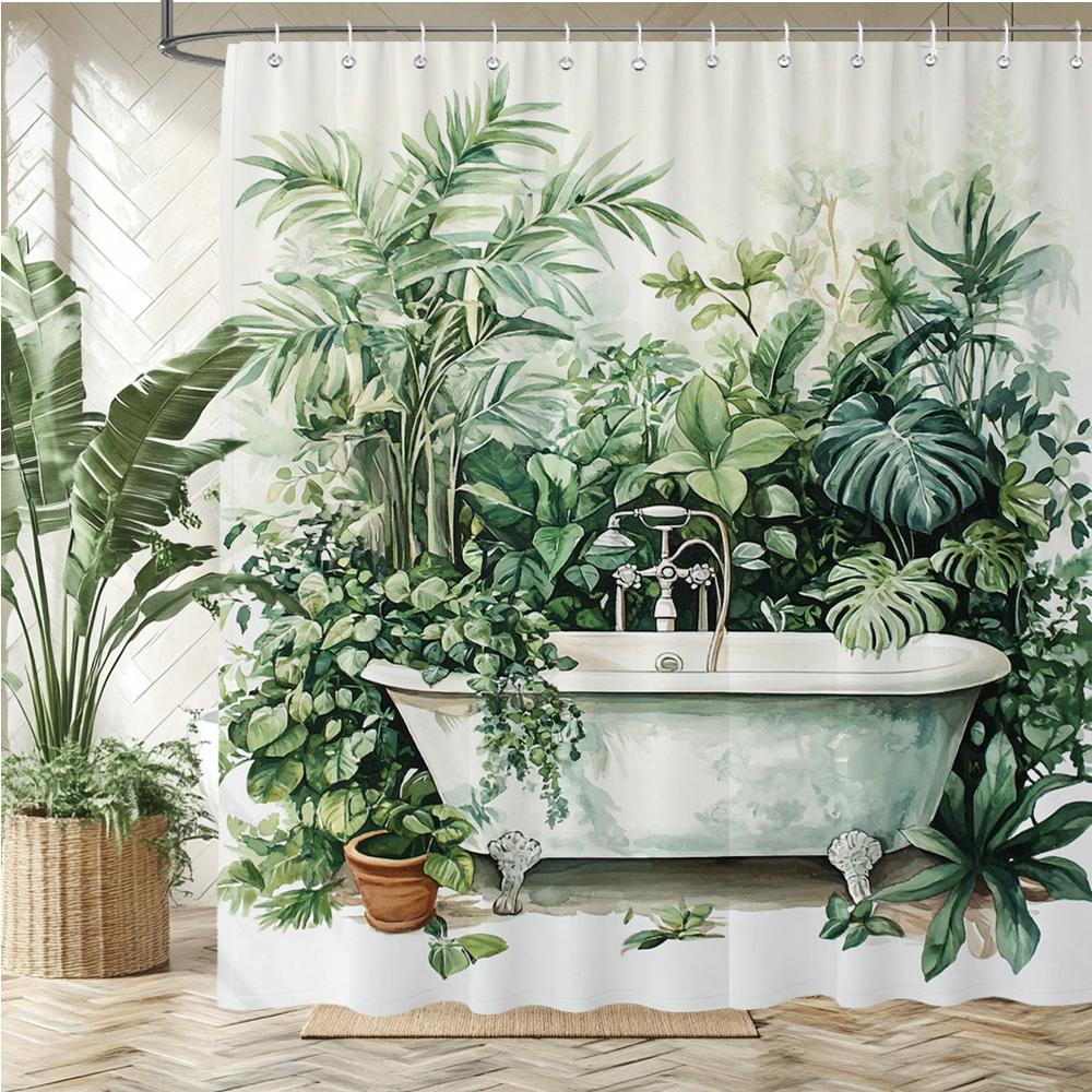 Watercolor red roses flowers and butterflies Shower Curtain Bath Curtain Printing Bathroom Curtains for Home decoration curtain